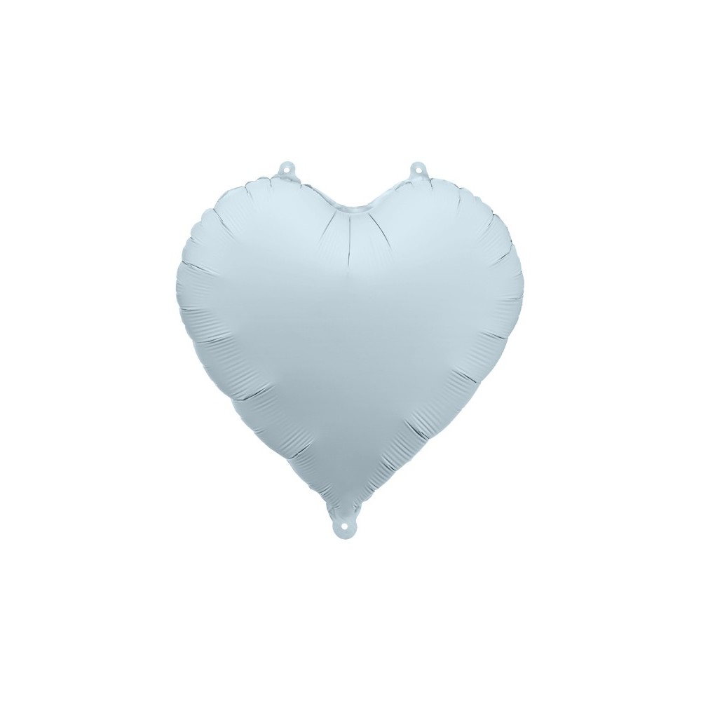Ballon mylar coeur - 45cm - bleu brumeux