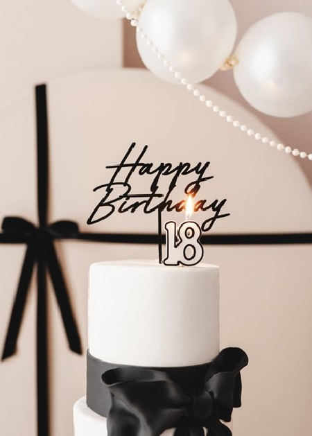 Bougie numéro 18-  - noir...