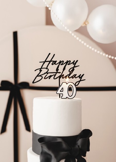 Bougie numéro 40- noir et...