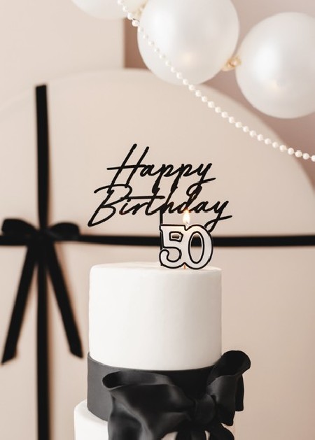 Bougie numéro 50- noir et...