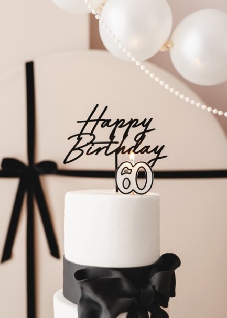 Bougie numéro 60- noir et...