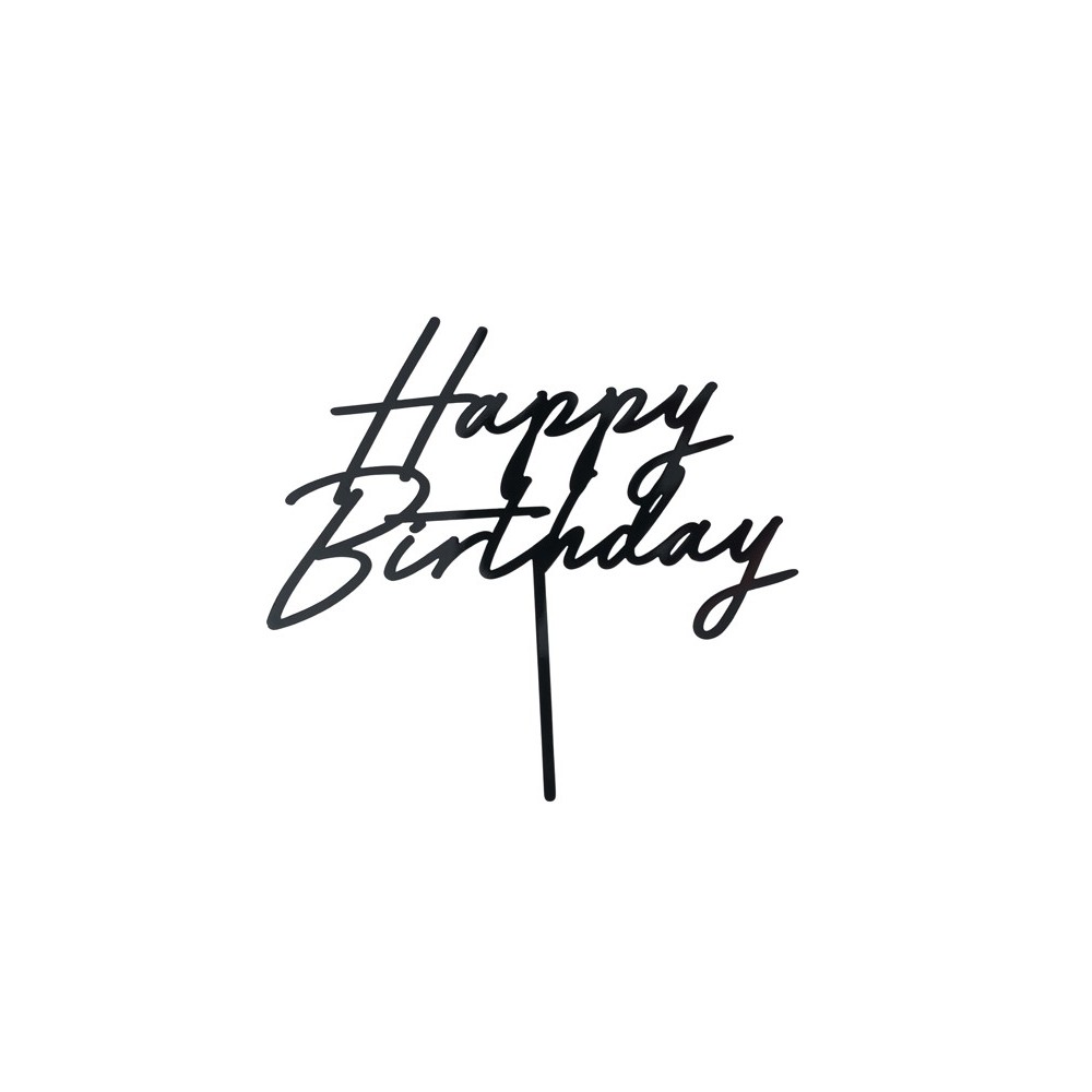Cake topper acrylique ''Happy Birthday''- noir