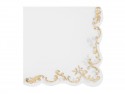 12 Serviettes arabesques ors - blanches