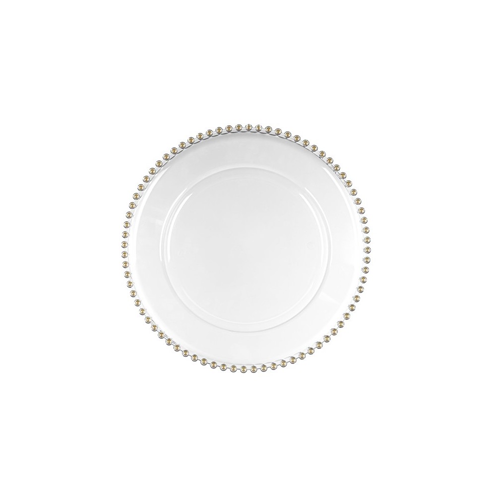 Assiette de présentation avec perles - transparent