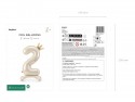 Ballon mylar debout chiffre ''2''- 84 cm - crème clair