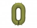 Ballon mylar Chiffre '0'- 86cm - olive