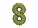 Ballon mylar Chiffre '8'- 86cm - olive