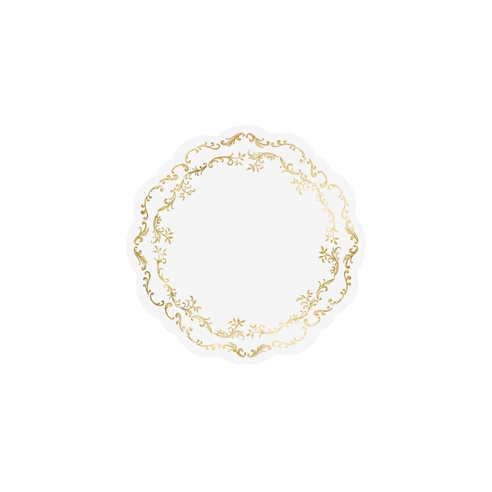 6 Sets de table avec Ornement or- blanc