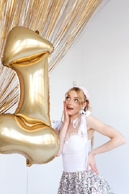 Ballon mylar Pénis - or