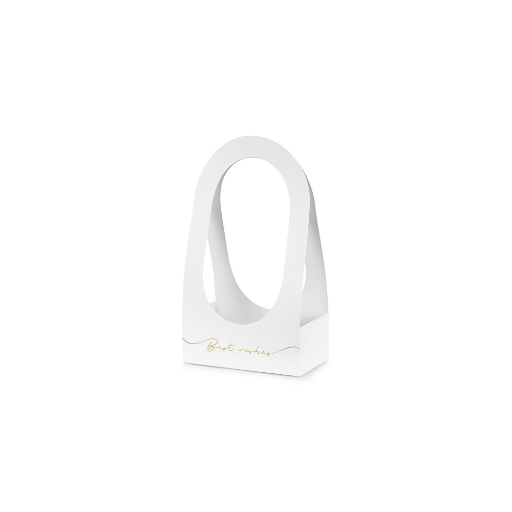 Boîte à fleurs Best Wishes - blanc