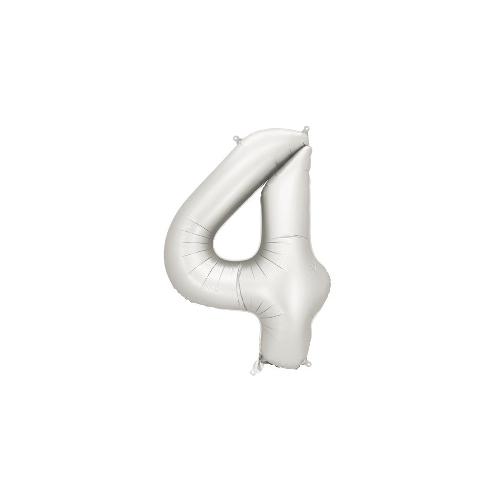 Ballon mylar Chiffre ''4''- 86cm - argent