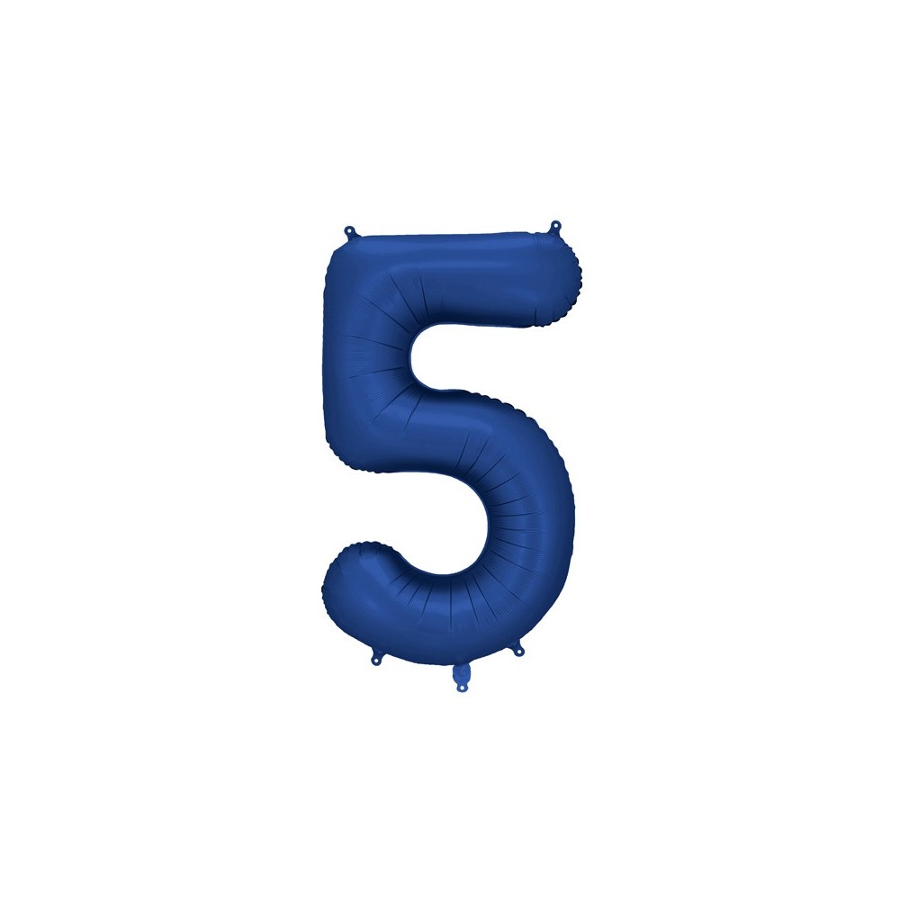 Ballon mylar Chiffre '5'- 86cm - marine
