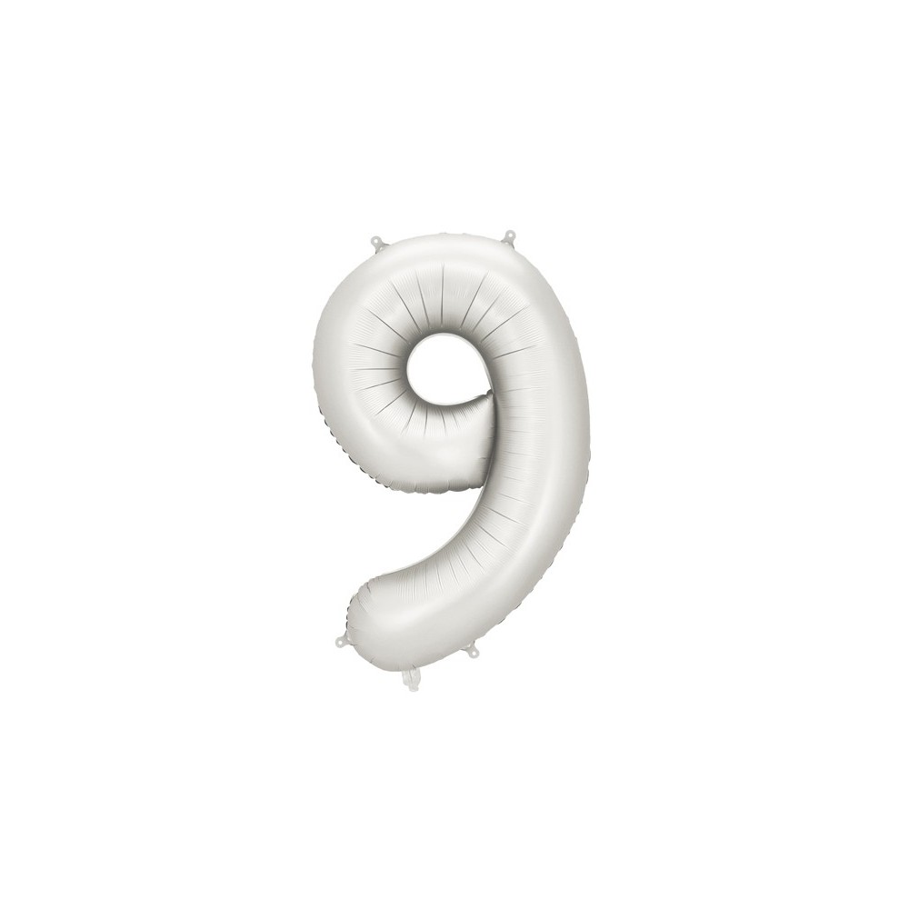 Ballon mylar Chiffre ''9''- 86cm - argent