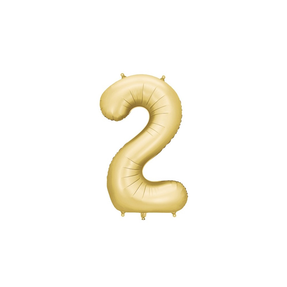 Ballon mylar Chiffre '2'- 86cm - or