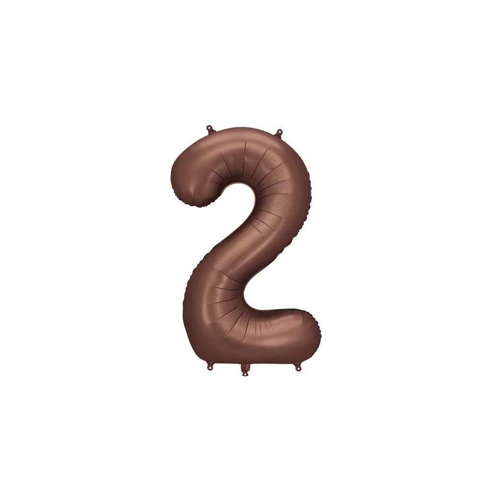 Ballon mylar Chiffre '2'- 86cm - moka