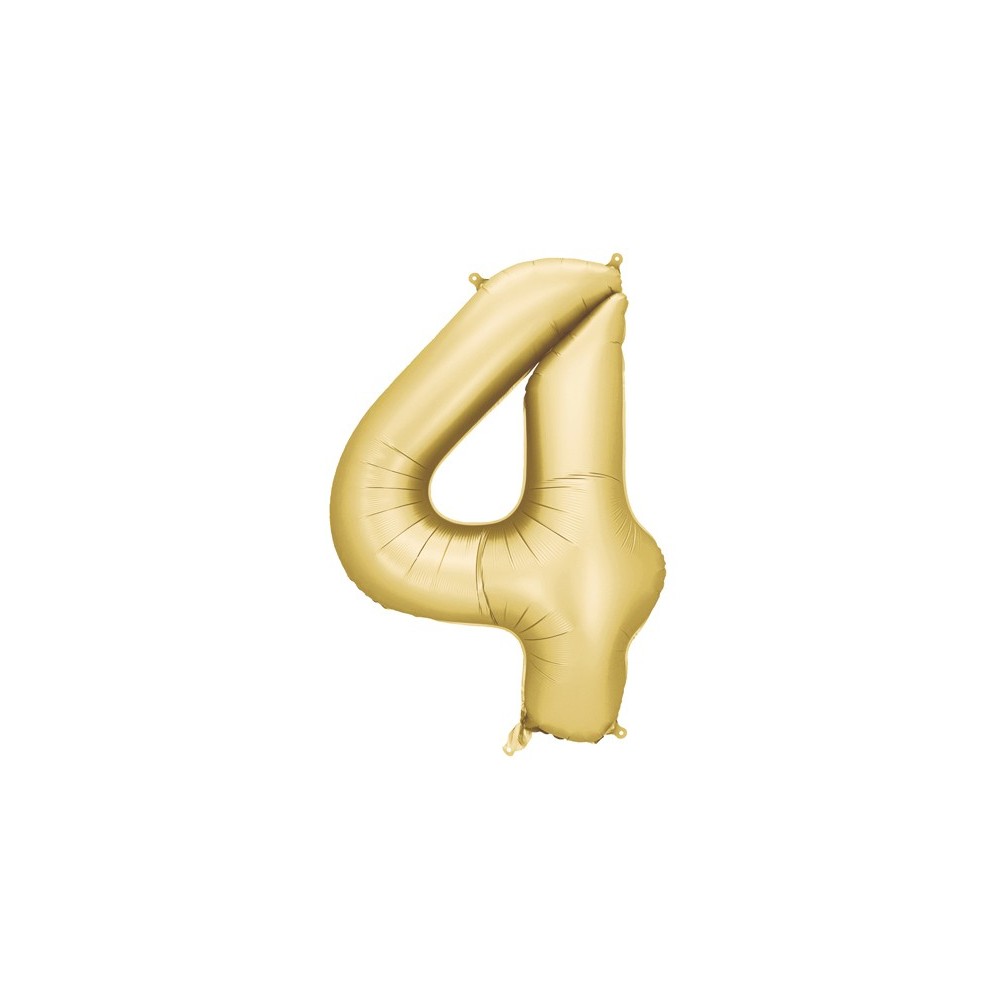 Ballon mylar Chiffre '4'- 86cm - or