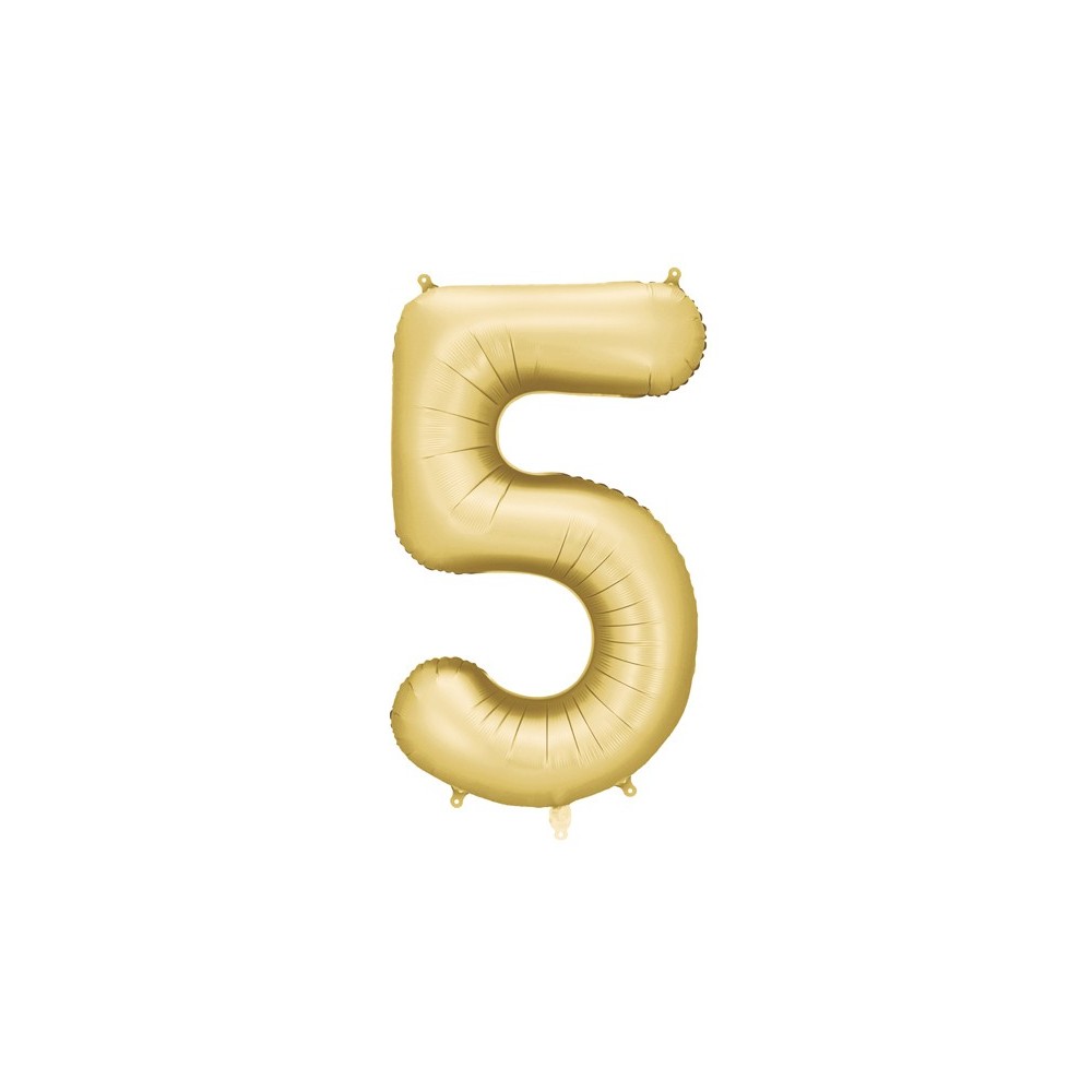 Ballon mylar Chiffre '5'- 86cm - or