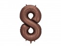 Ballon mylar Chiffre '8'- 86cm - moka