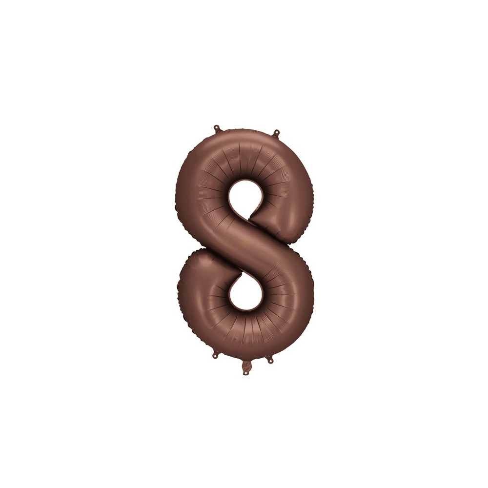 Ballon mylar Chiffre '8'- 86cm - moka