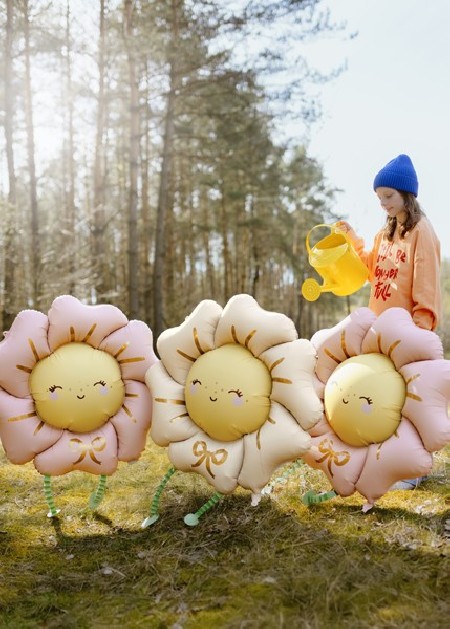 Ballon mylar Fleur - beige...