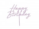 Cake topper acrylique pour gâteau ''Happy Birthday''- violet