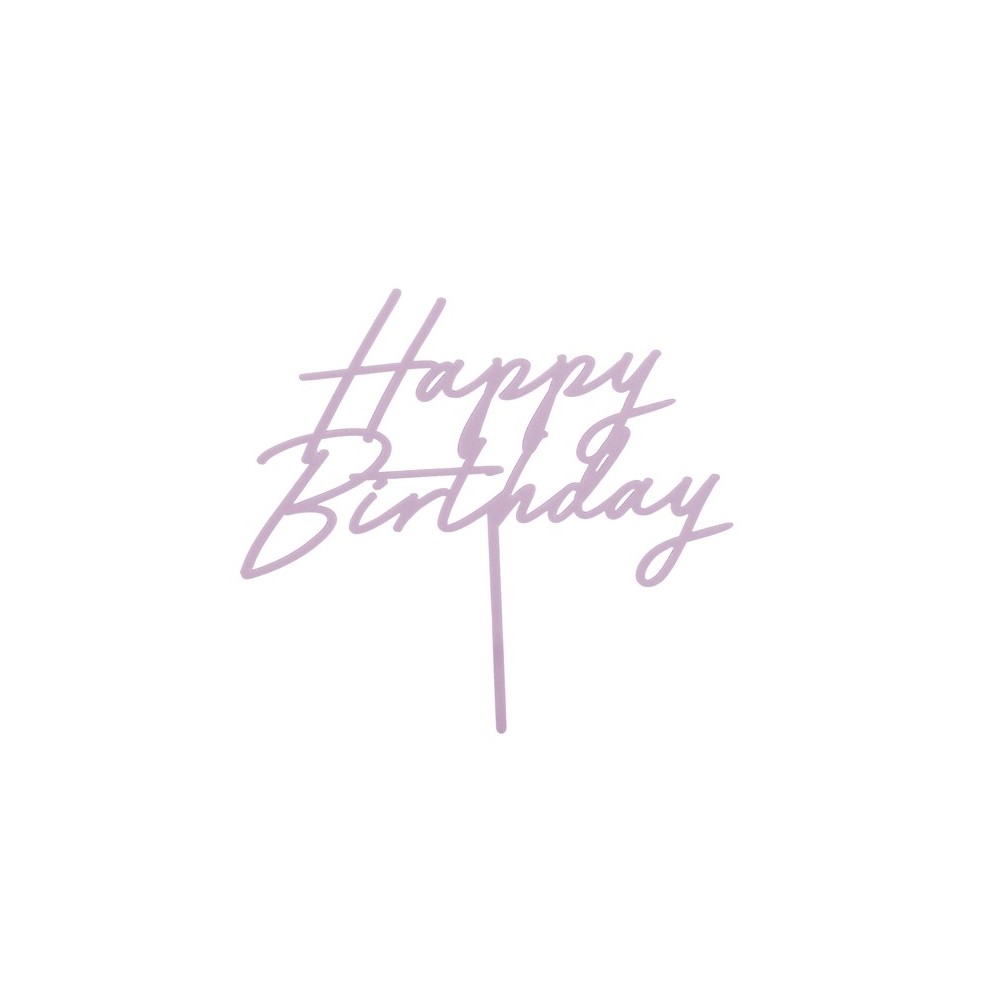 Cake topper acrylique pour gâteau ''Happy Birthday''- violet