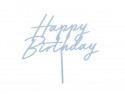 Cake topper acrylique pour gâteau ''Happy Birthday''- bleu brumeu