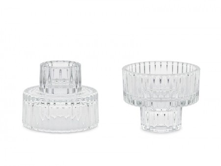 4 Bougeoir en verre avec...