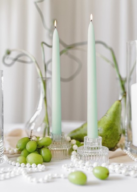 4 Bougeoir en verre avec...