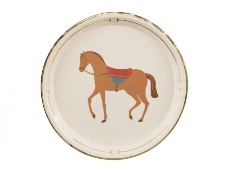 6 Assiettes - cheval - 23 cm