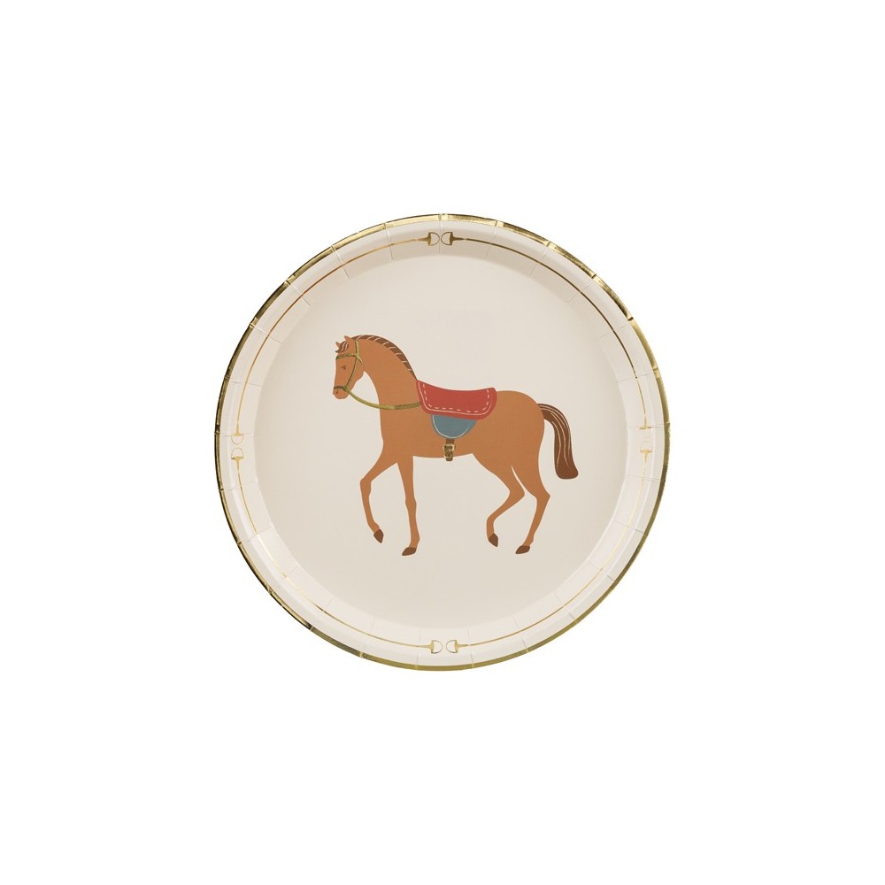 6 Assiettes - cheval - 23 cm