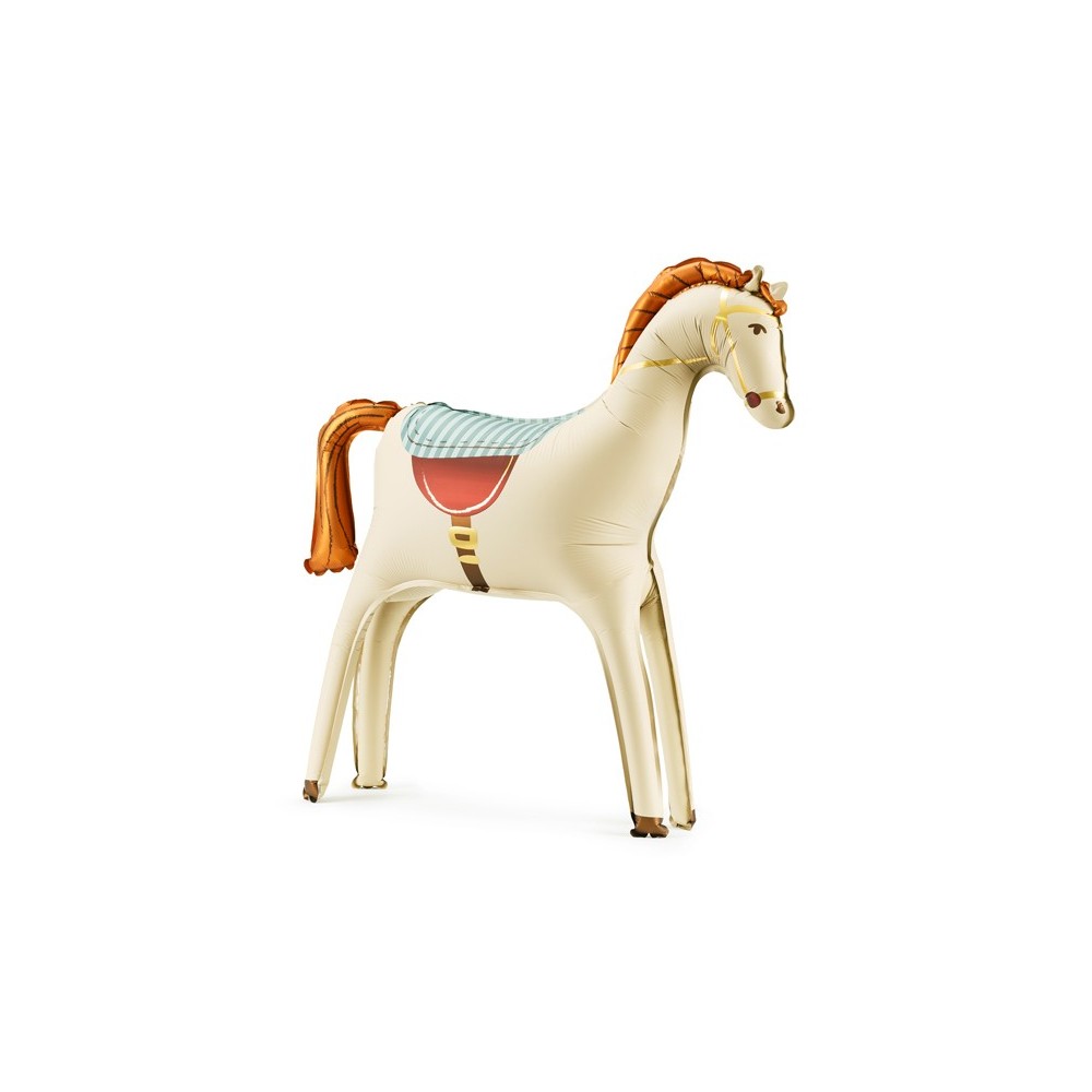 Ballon mylar - cheval - crème