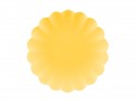 4 Assiettes en plastique ondulation - 22 cm - jaune