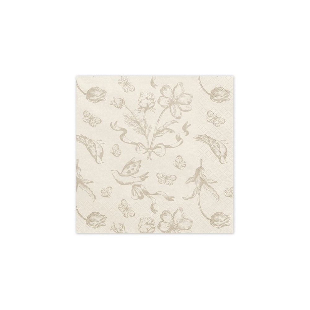 12 Serviettes Fleurs