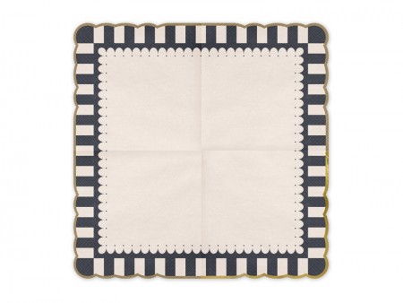 12 Serviettes à bord or