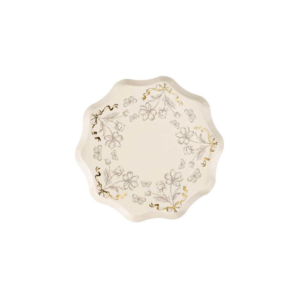 6 Assiettes Fleurs - 20 cm