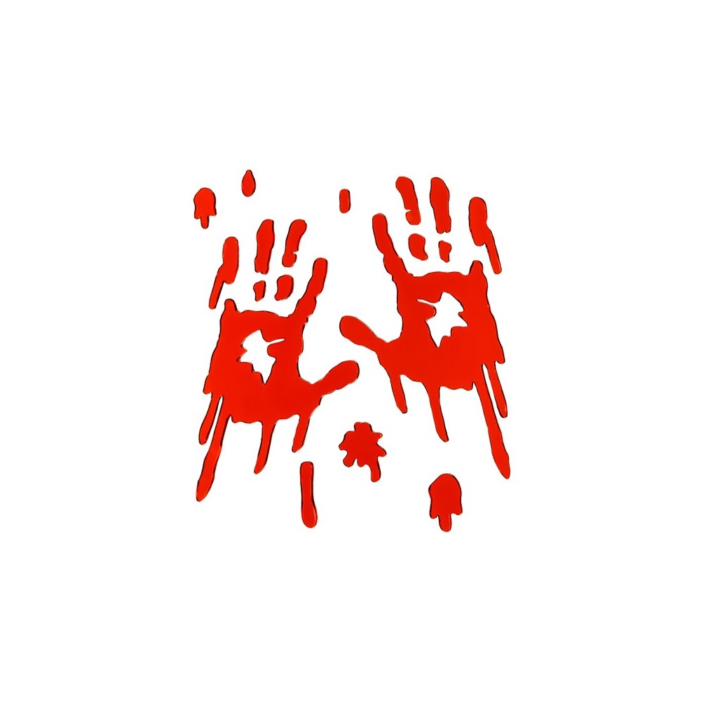 Autocollants en gel pour fenêtre Mains Sanglantes - rouge