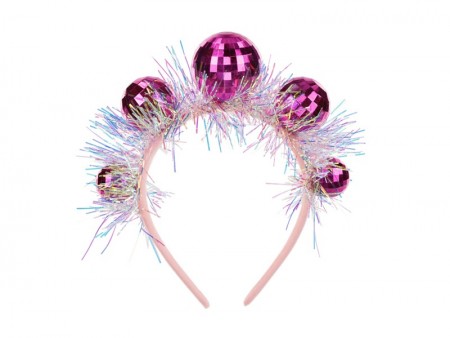 Serre-tête Boule Disco - rose