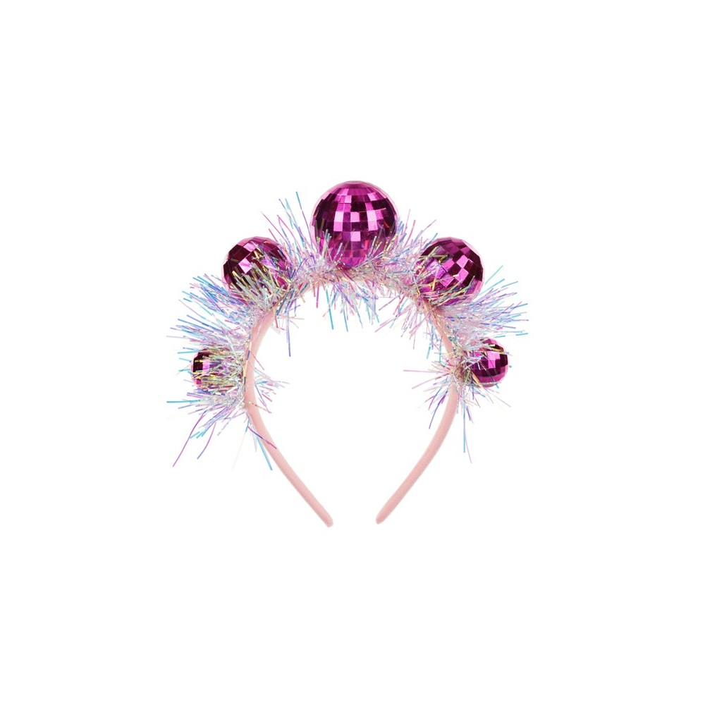 Serre-tête Boule Disco - rose