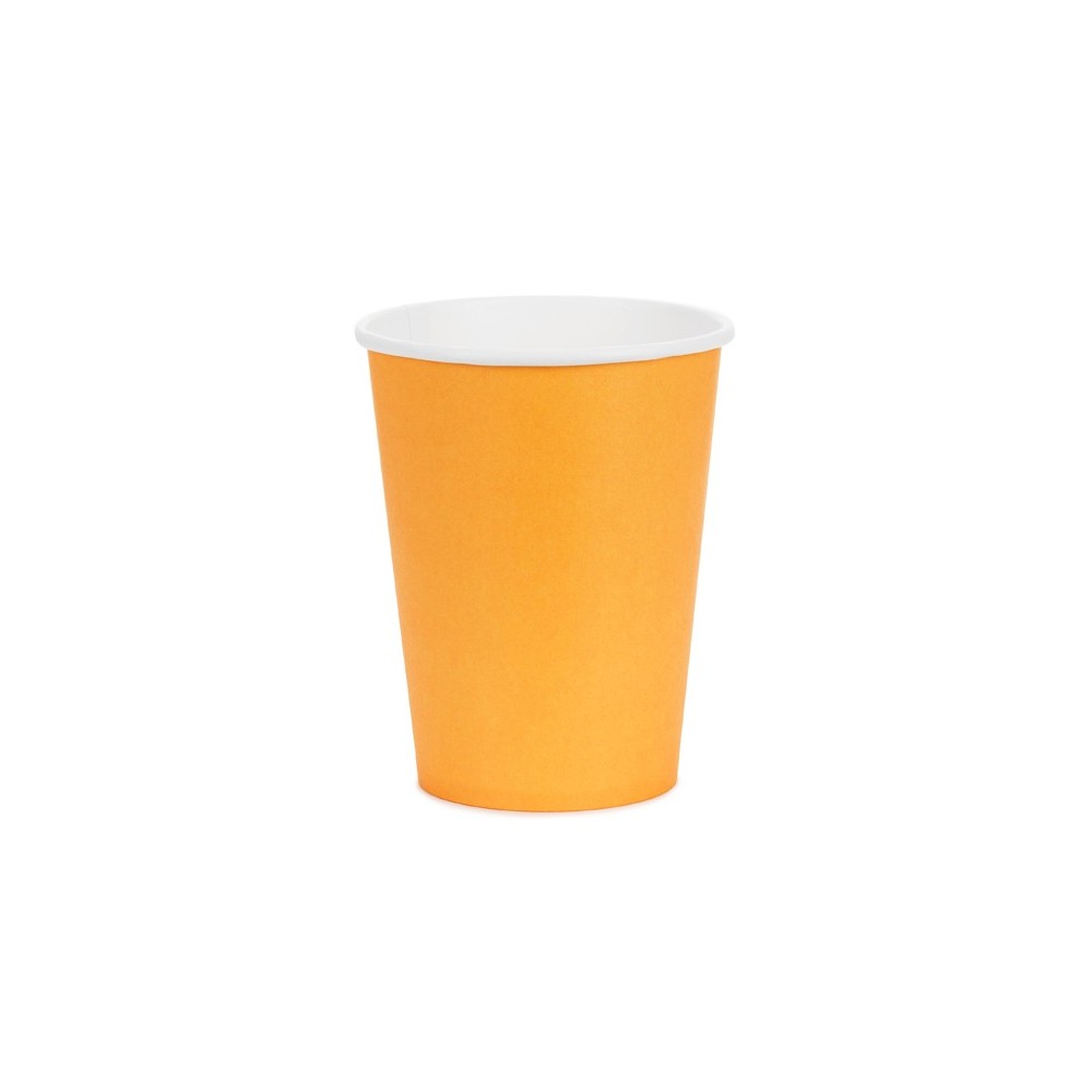 6 Gobelets en papier - orange clair - 250ml