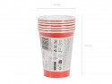6 Gobelets en papier - rouge - 250ml