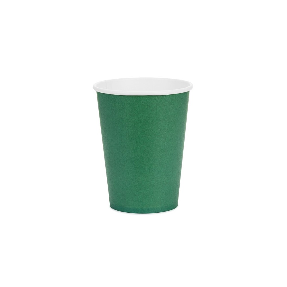 6 Gobelets en papier - vert foncé- 250ml