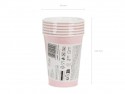 6 Gobelets en papier - rose clair - 250ml
