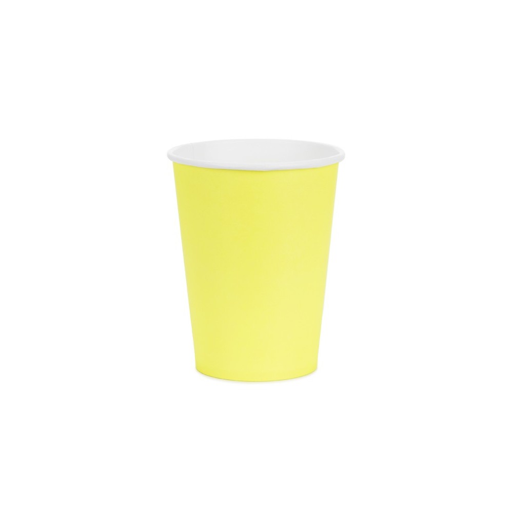 6 Gobelets en papier - jaune - 250ml