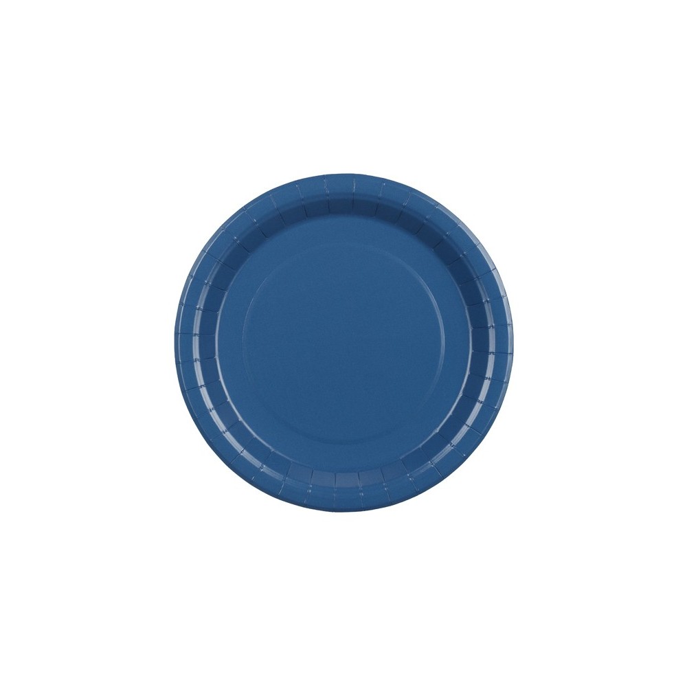6 Assiettes en papier - bleu foncé- 23 cm