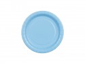 6 Assiettes en papier - bleu clair - 18 cm