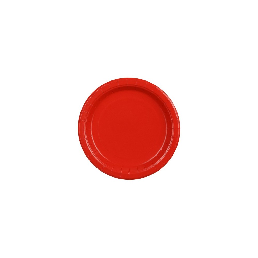 6 Assiettes en papier - rouge - 18 cm
