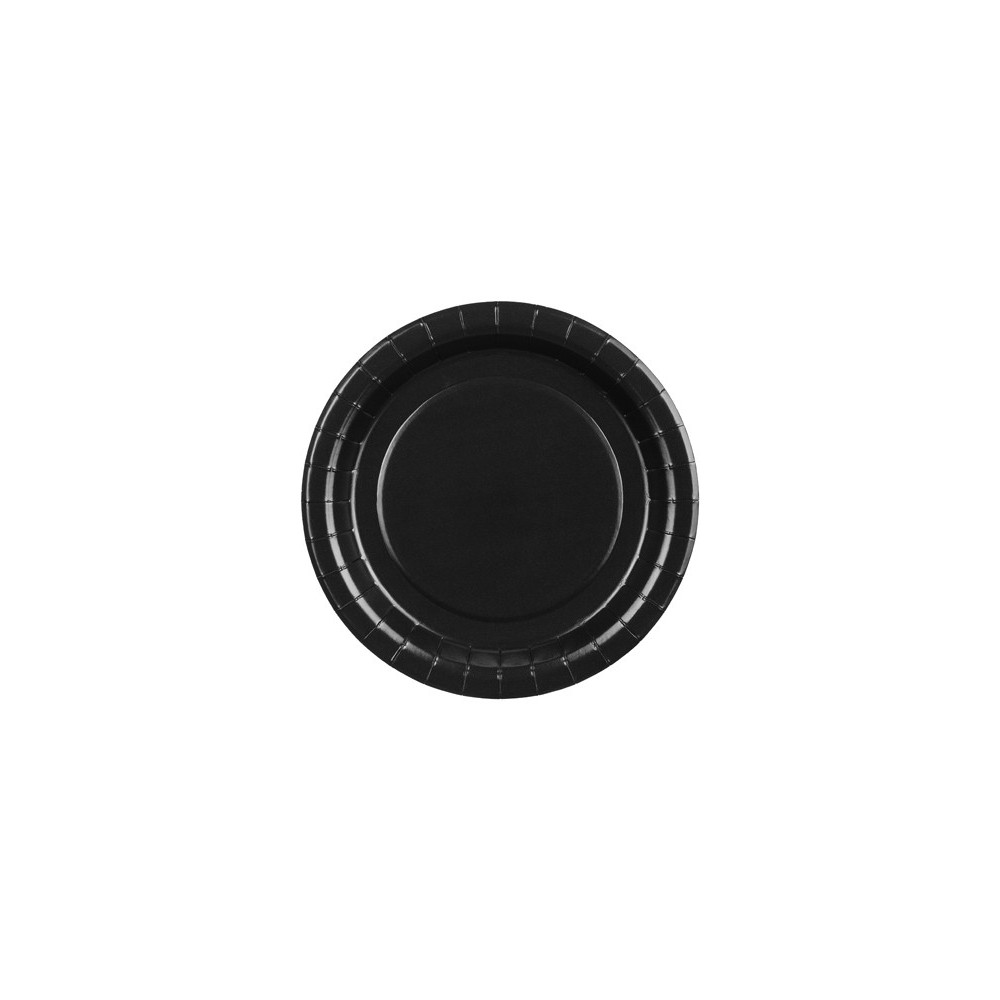 6 Assiettes en papier - noir - 18 cm