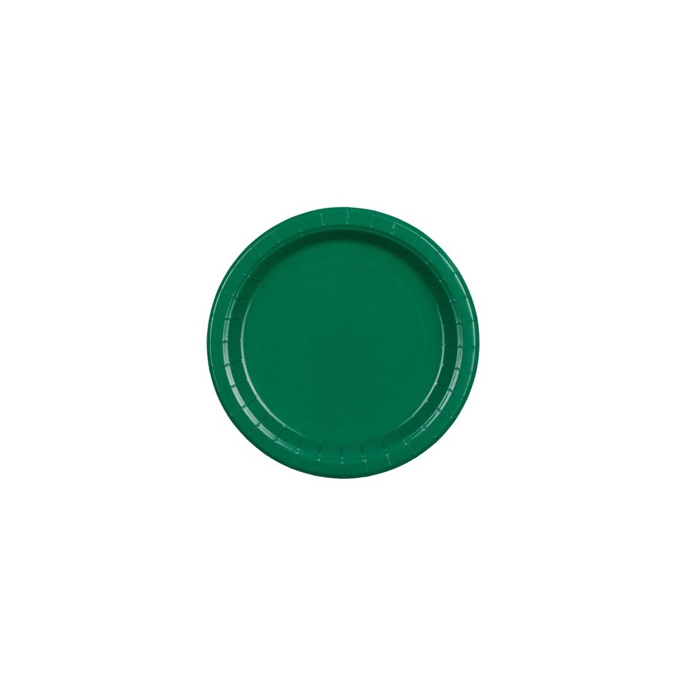 6 Assiettes en papier - vert foncé- 18 cm