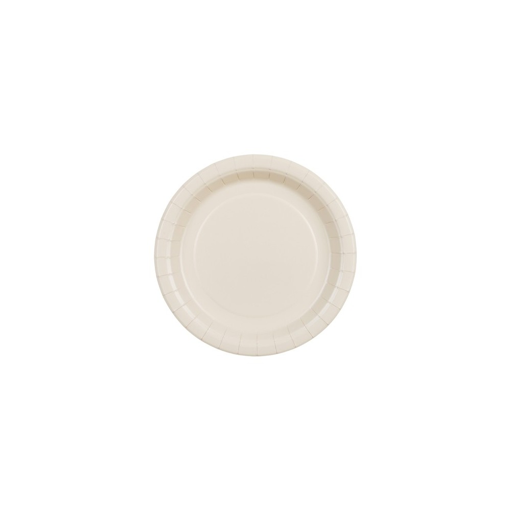 6 Assiettes en papier - beige - 18 cm